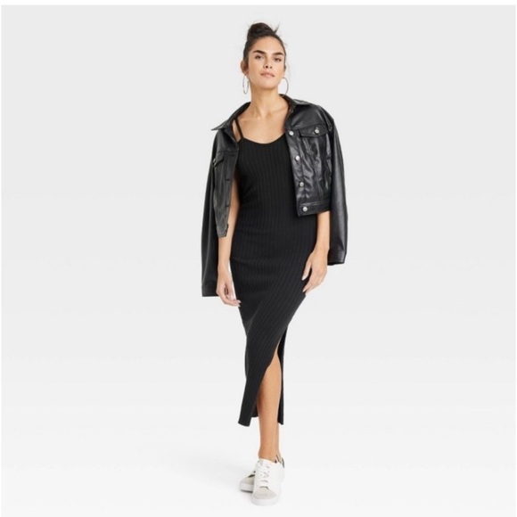 Women's Tank Maxi Sweater Dress - Universal Thread Black new - Picture 1 of 4